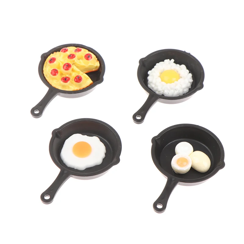 1/12 Scale Dollhouse Miniature Pizza Frying Egg Pans for Dolls House Kitchen Accessories Doll House Decor