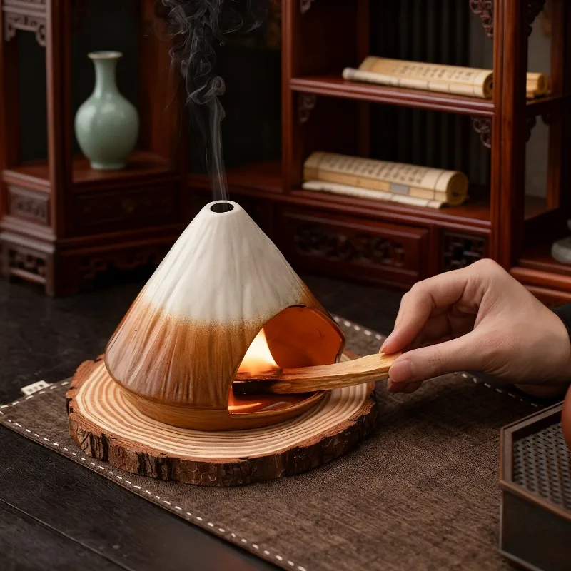 Mount Fuji Incense Burner Large Kiln-Changed Ceramic Incense Burner The Perfect Companion for Home Office Ideal Home Decor Gift