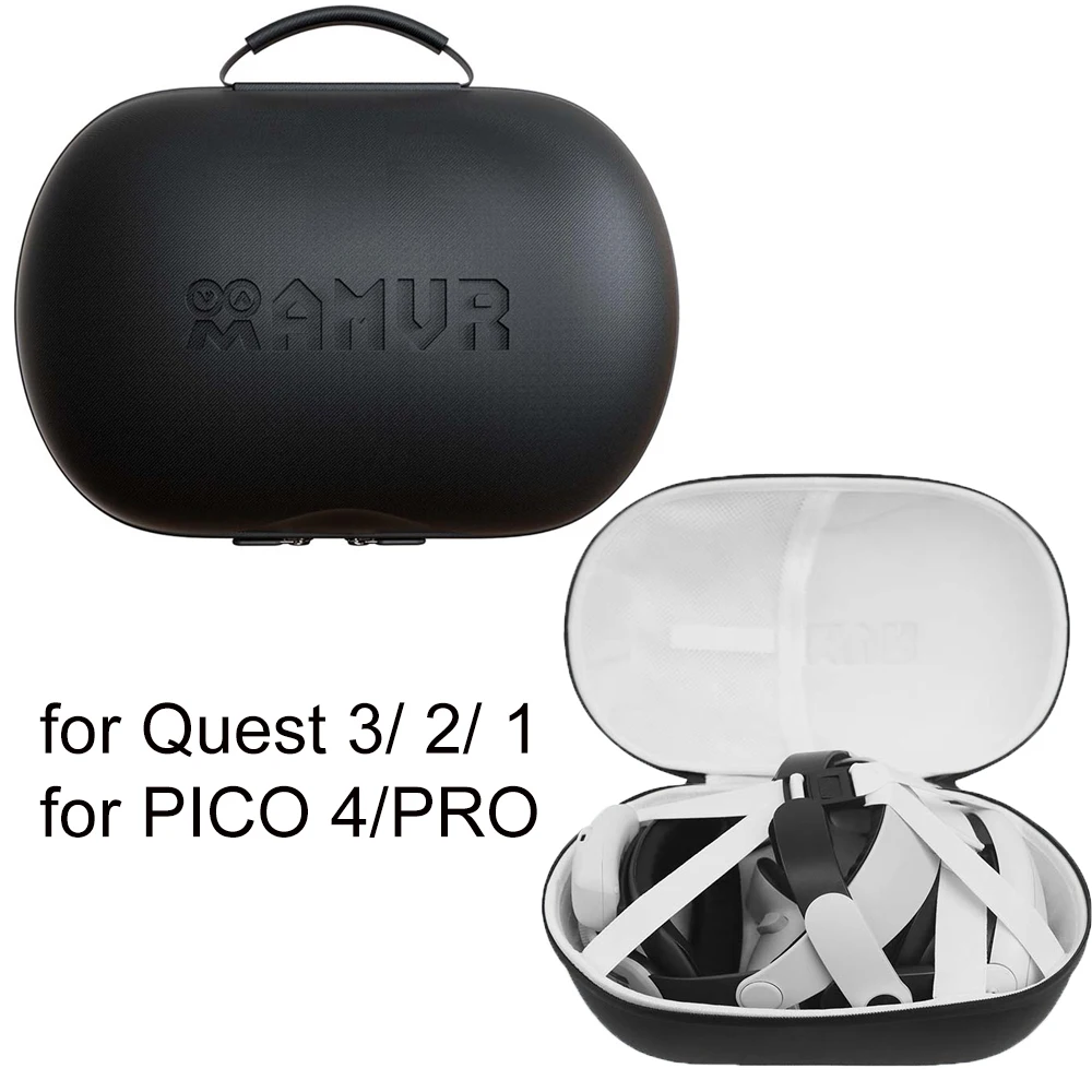 

New Portable Carrying Case For Meta Quest 3S Travel Case VR Storage Bag For Oculus Quest 3/2/1 PU Leather EVA Bag VR Accessories