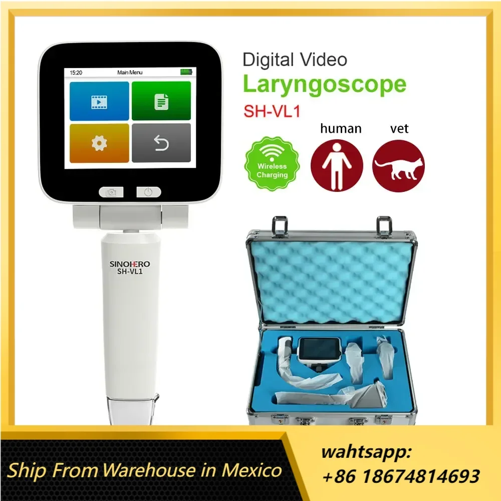 NEW Digital Video Laryngoscope with 4PCS Blades Carry Box 3.5