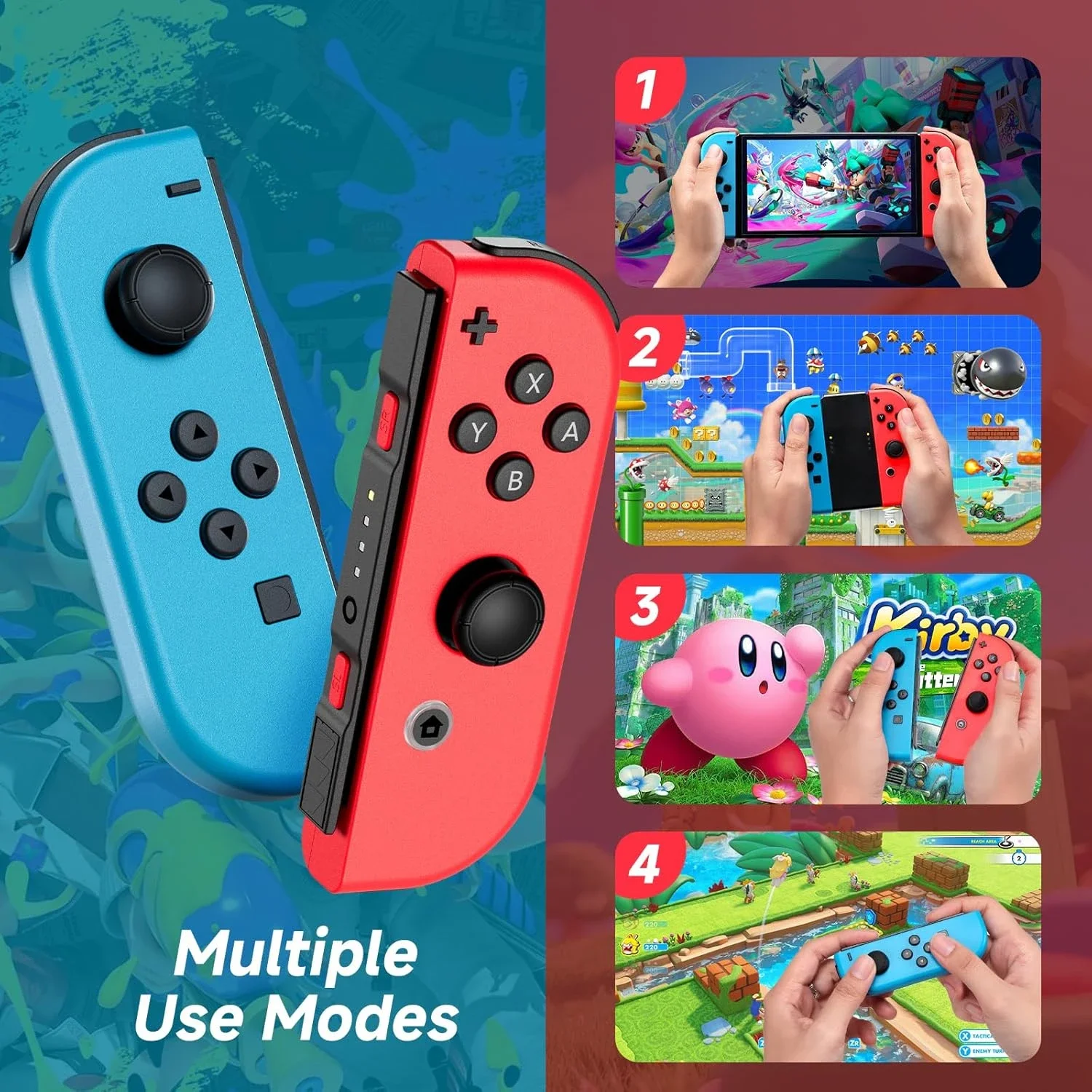 Compatible with Nintendo Switch Controller, Upgraded Switch Controllers for Switch/Lite/OLED, with/Dual Vibration/Motion