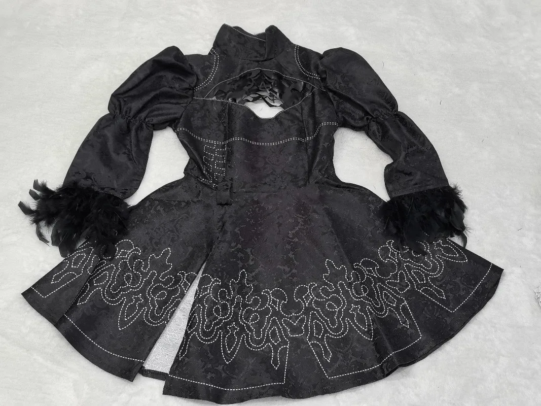 Аниме Nier Automata Косплей 9S Yorha 2B Косплей Костюм Мужской Женский Наряд Парик Маскировочный Костюм Плюс Размер Необычные Вечерние Черное Платье