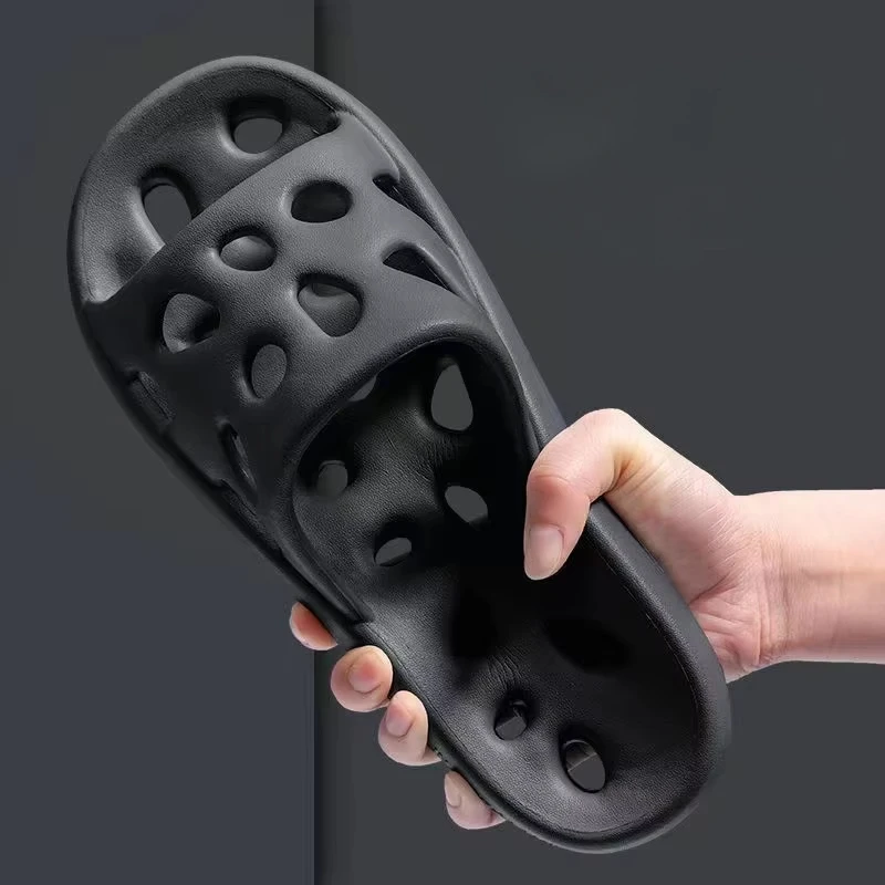 

Hollow bathroom slippers Ms. hole fast drying non-slip shower slippers men's summer super soft EVA home slippers