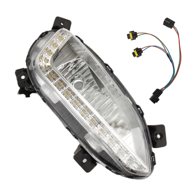 

A20K-фара противотуманная фара светодиодные дневные ходовые огни для Hyundai Santa Fe Sport IX45 2016-2018 аксессуары для сборки автомобиля справа