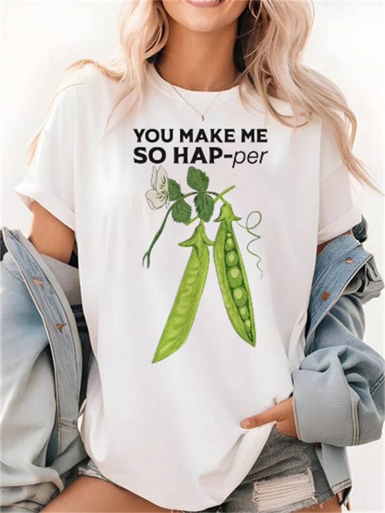 Camiseta blanca de manga corta con estampado de Lobster Club para mujer, ropa bonita de verano con cuello redondo y dibujos animados para viajes y vacaciones