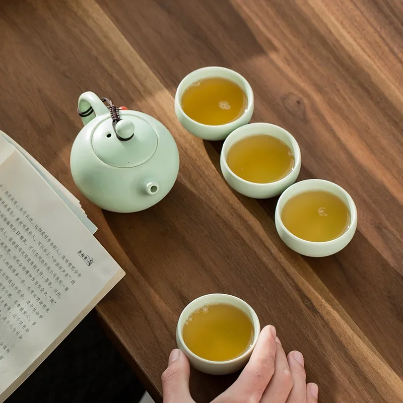 Traditional Chinese Kung Fu Tea Set Ceramic Travel Portable Teacup Teapot Outdoor Camping Essential for Tea Lovers