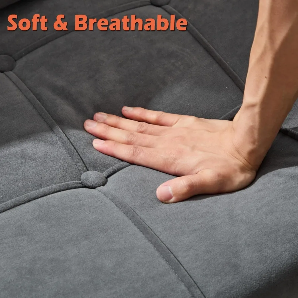 أريكة مخملية بمقعدين بقدرة 60 وات مع مساحة تخزين، أريكة مدمجة لغرفة النوم، غرفة المعيشة، المكتب، النوم، وسائد مريحة