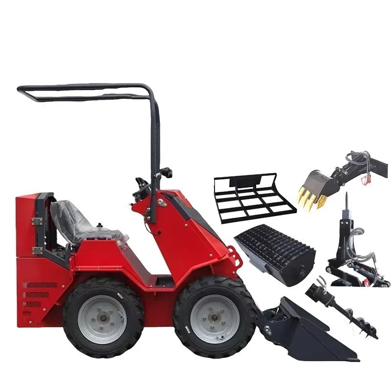 China Factory Sale Sliding Loaders Compact Tracked Loaders CE Approved Skid Steer Loader with Bucket