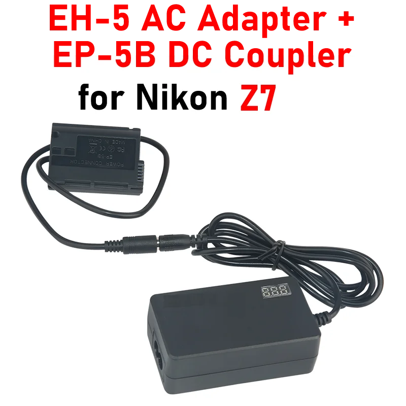 

Z7 DC Coupler Kit EH-5 LED Display AC Adapter + EP-5B DC Coupler for Nikon Z7 AC Adapter Kit