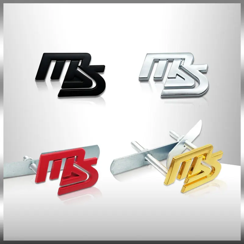 Car Styling Car Side Fender Rear Trunk Emblem Sticker Front Grille Badge Decor For Mazda Speed Mazda MS Letter Logo Atenza Axela