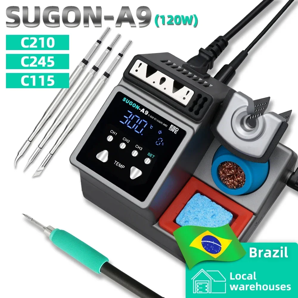 

SUGON-A9 Soldering Station Compatible Original Soldering Iron Tip 210/245/115 Handle Lead-free Electronic Welding Rework Station