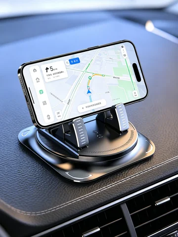 Car Phone Mount Anti Slip Silicone Dashboard Phone Holder 360-Degree Free Rotation Universal Head-Up Navigation Holder