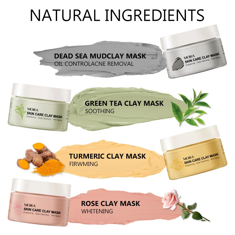 120gRose Whitening Clay Mask Cleans Skin Delicate Mild Hydrating Firm Clean Pores Remove Blackheads Acne Facial Mask Facial Care