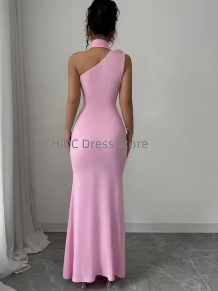 Robes de bal arabes une épaule robe de soirée sans manches avec fleur sirène robe de fête d'anniversaire robe d'invité de mariage personnalisée