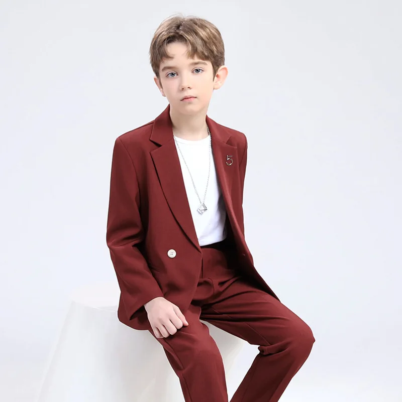 

Teens Boys Graduation Suits Black Interview Blazer Set 2 To 14 Y Kids Wedding Party Tuxedo Formal Children Performance Costumes