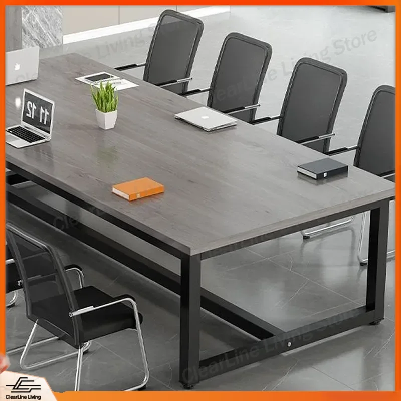 Modern Conference Table Long Staff Training Workbench Simple Negotiation Desk and Chair Combination Steel Frame Computer Desk