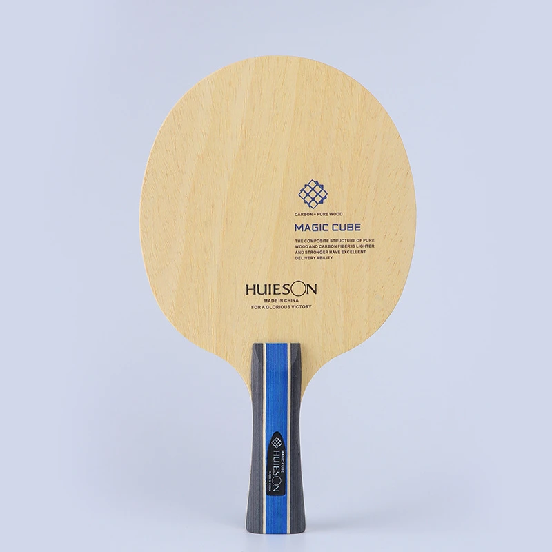 Huieson-cubo mágico para tenis de mesa, 5 hojas de madera contrachapada + 2 capas, raqueta de paleta de Ping Pong de fibra de carbono interior,