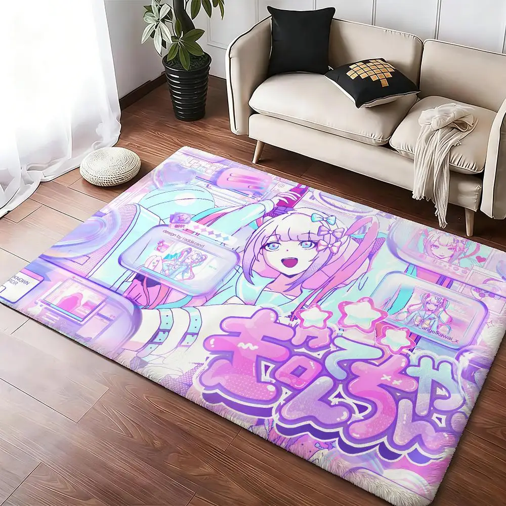 Game N-Needy Girl Overdose Floor Mat Soft Thickened Absorbent Non-Slip Bedroom Living Room Door Mat Home Decor Flannel Rugs