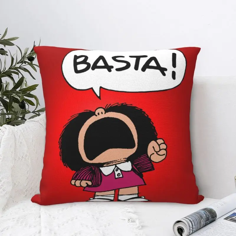 Custom Humor Mafaldas Quino Comic Cartoon Manga Pillow Covers Modern Cushion Cover Square Pillowcase