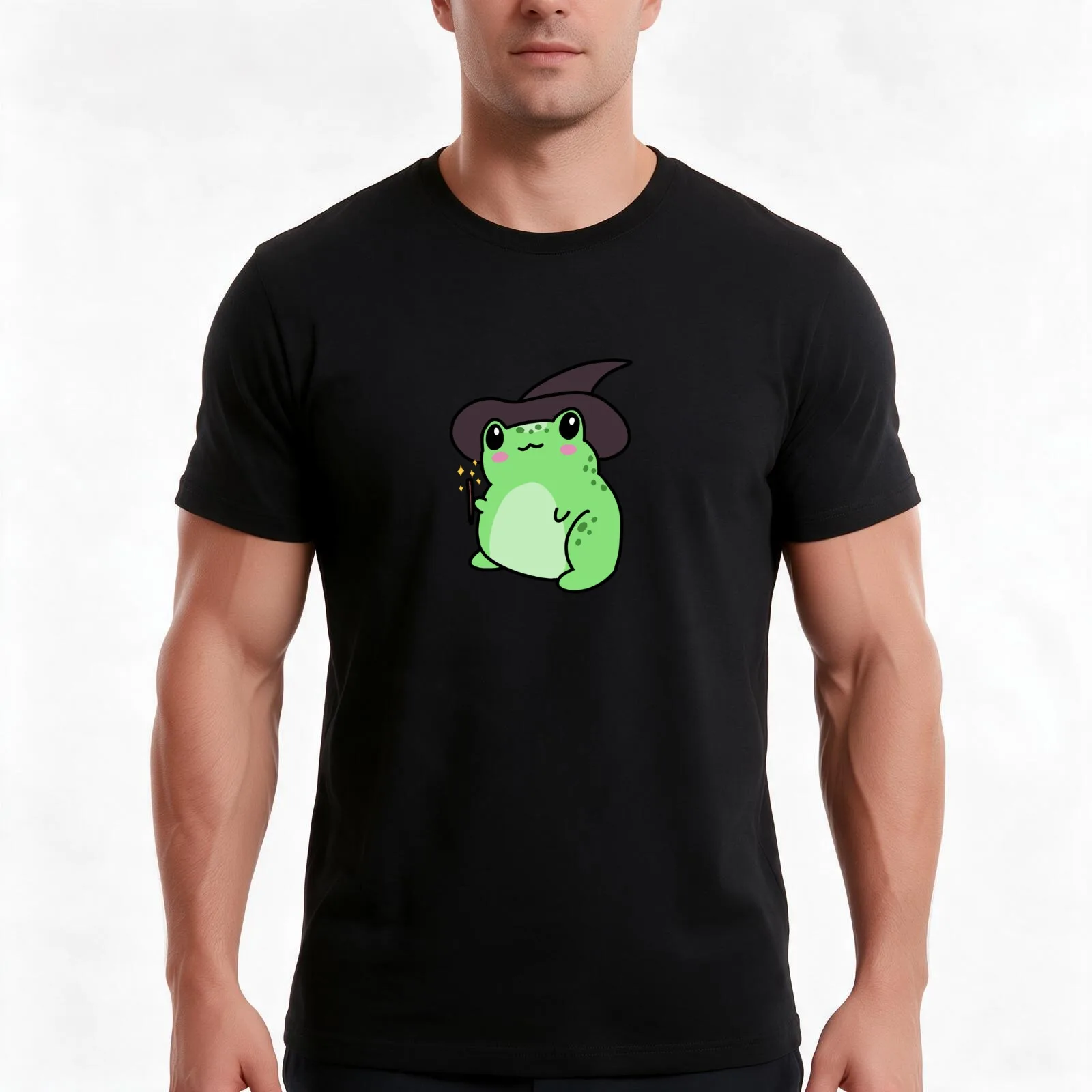 Yer a Wizard, Froggy T-Shirt, Summer Casual Cotton Tee, Oversized Streetwear Tops, Vintage Graphic Print, Loose Fit Short Sleeve