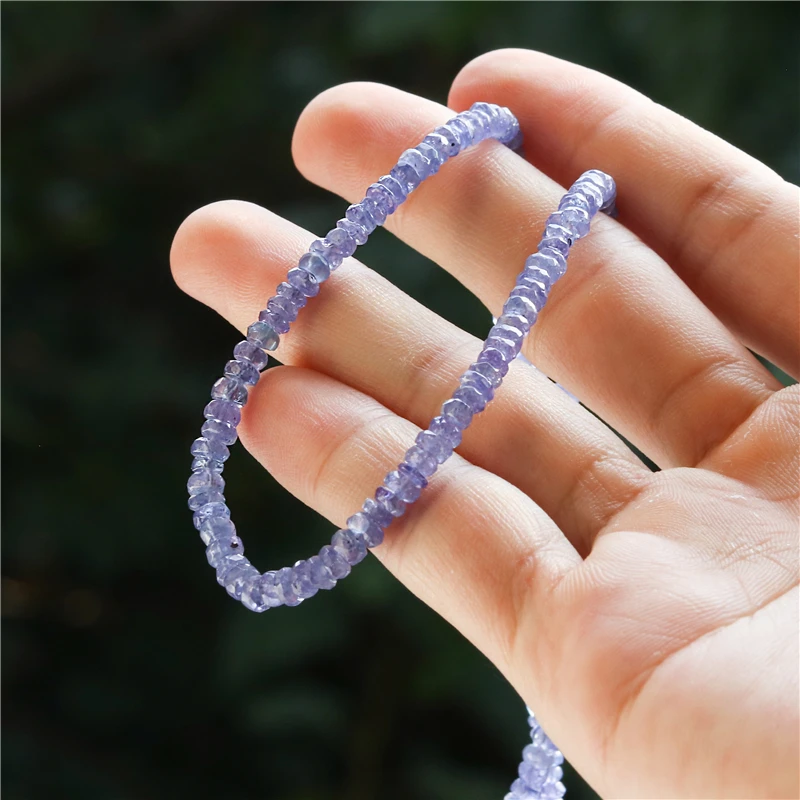 Natural Stone 7A Tanzanite Faceted Abacus Gasket Beads For Jewelry Making Diy Bracelet