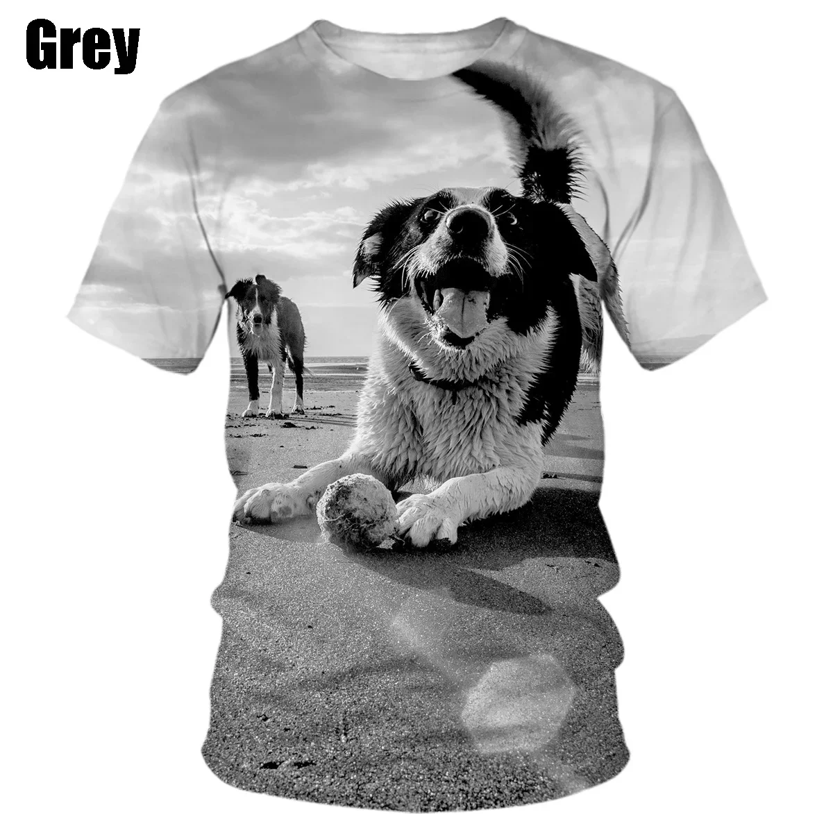 Men Women Fashion T-shirt Border Collie Pet Tops Kids Harajuku Tee Animal 3d Print Funny Dog T Shirt Casual Shirts