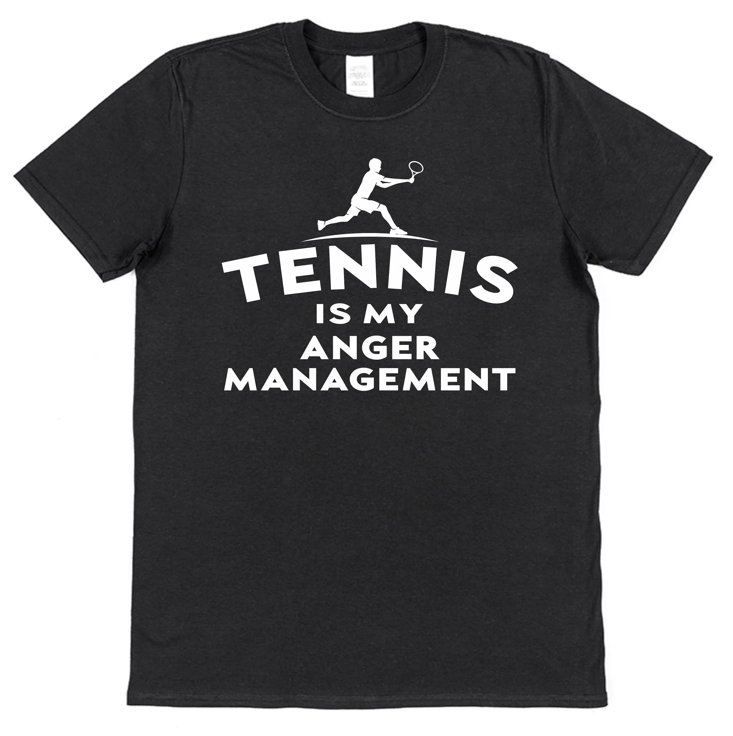 Tennis is my Anger Management Funny Men's Cotton T Shirt Player Present Club Dad Father's Day Hobby