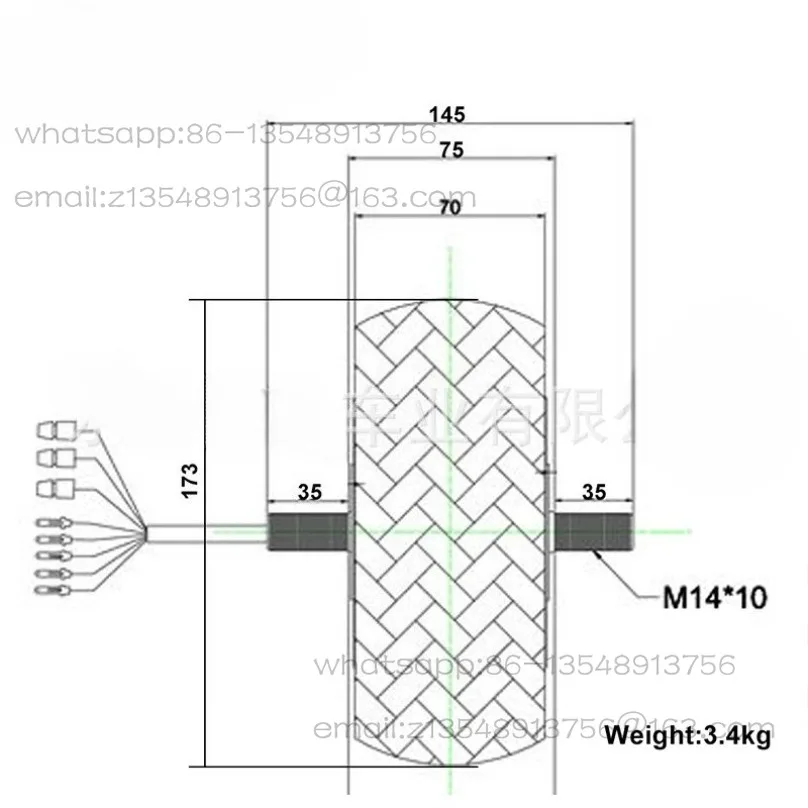 350W 6.5-inch off-road solid tire brushless wheels