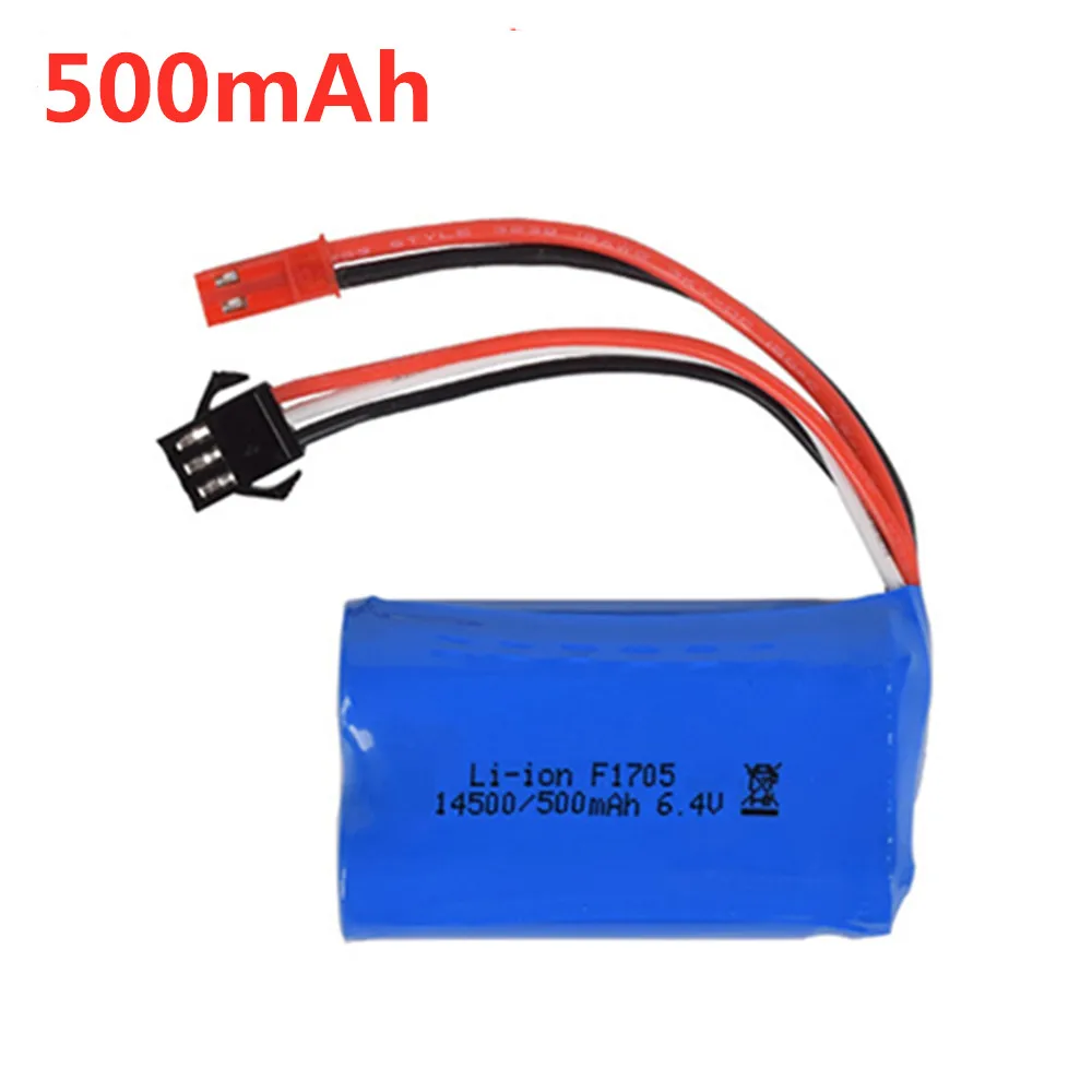 6.4v 500mah 750mah 800mah 1000mah akumulator litowo-jonowy do wltoys L959 18628 RC samochód łódź ciężarówki części zamienne