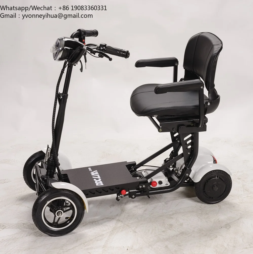 2026 Lightweight Foldable Four-Wheel Electric Scooters For Elderly Power-Assisted Boarding Airplanes Walker Rollator