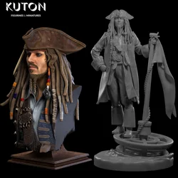 Ancient Caribbean Pirate Ship Captain 1/24 Resin Figure Assembly Model Kit Micro Scene Toys Unassembled Unpainted Free Shipping