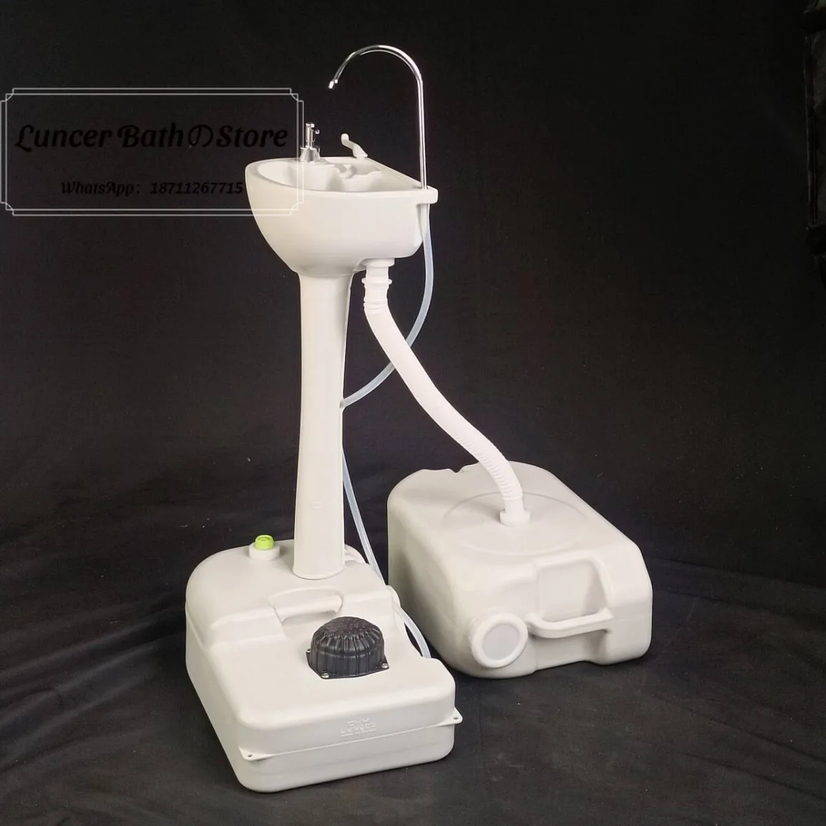 Portable Foot Pump Hand Wash Station, Mobile Outdoor Sink with Wheels for Camping, Construction Site, Epidemic Prevention
