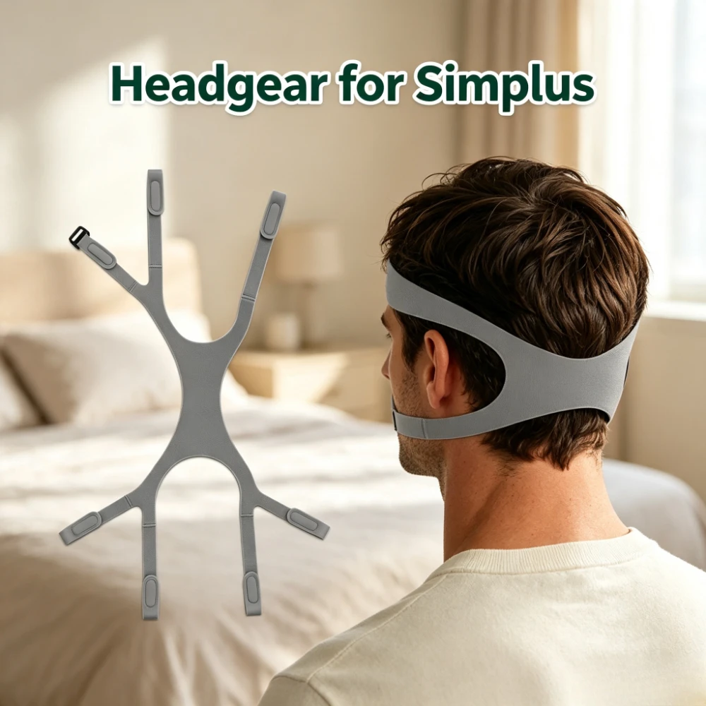 CPAP Headband Replacement Headgear Fit for Simplus Face Mask, Washable Sweat Resistant Adjustable Strap for Simplus