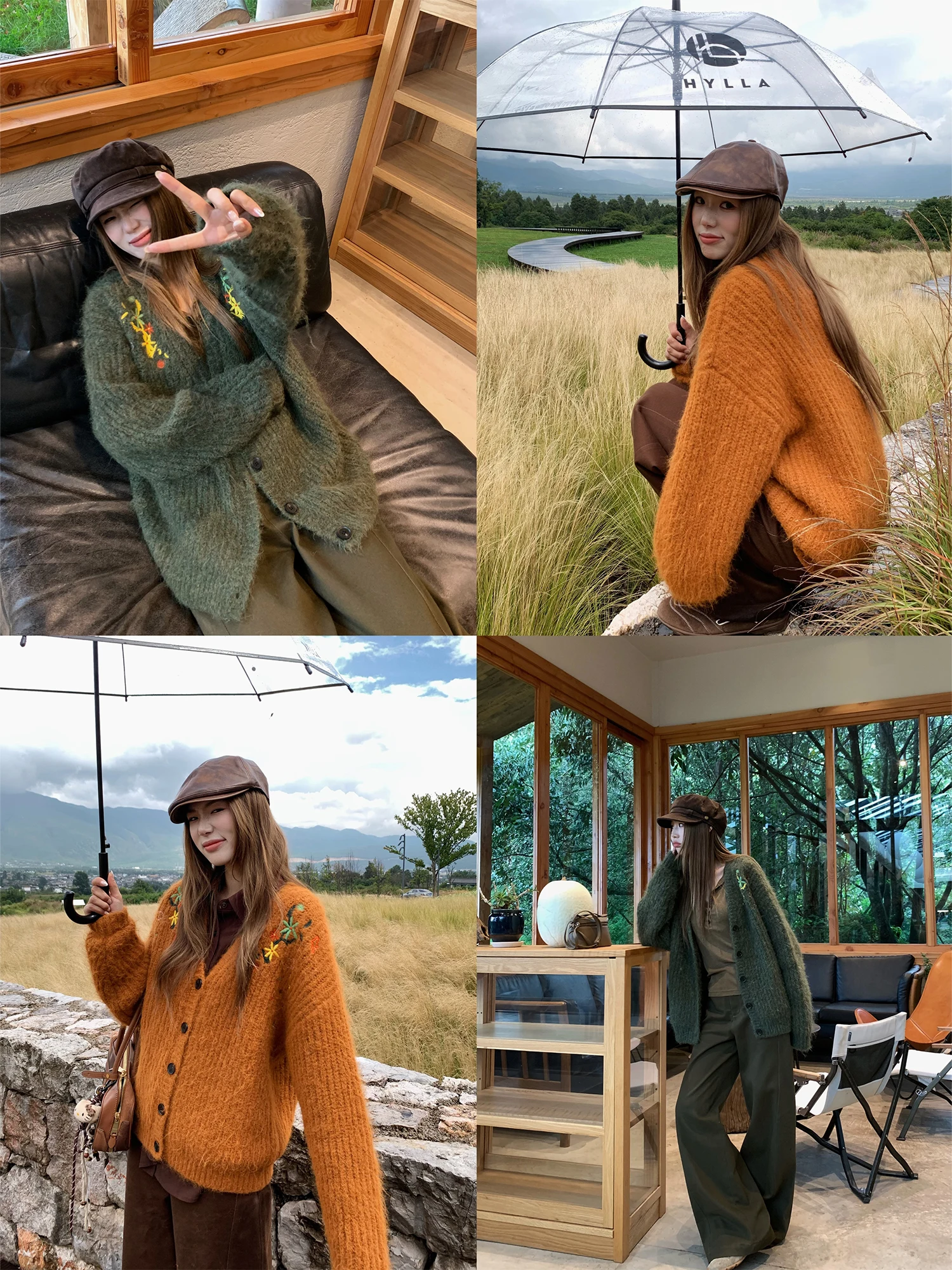 

Теплый свитер с вышивкой Fce Sensation, повседневный универсальный кардиган большого размера от Xiaojun Junlaney