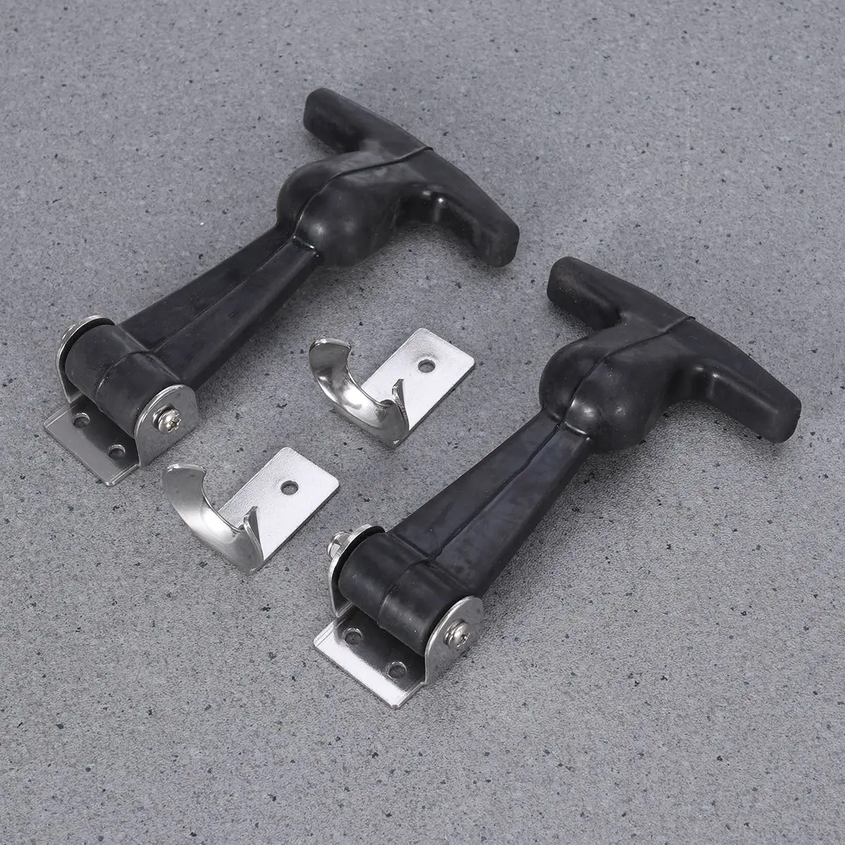 2pcs Flexible T-Handle Draw Latches Stainless Steel T-Handle Hasp For Cart And Tool Box Stainless Steel Rubber Buckle