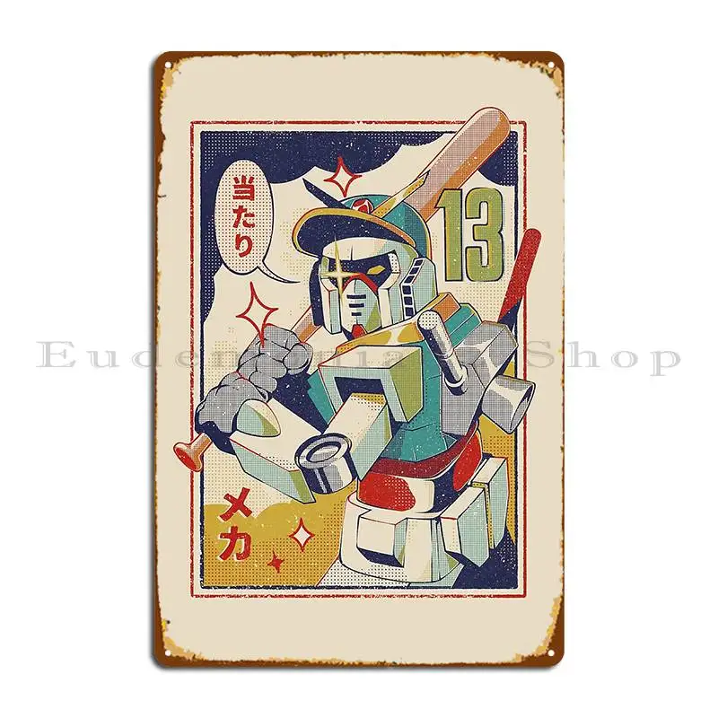 Baseball Mecha Metal Plaque Poster Wall Decor Party Wall Decor Design Plaques Tin Sign Poster