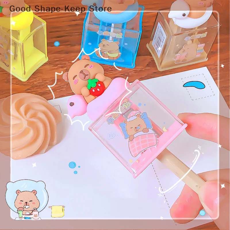 Twin Pack Adorable Capybara Themed Pencil Sharpener for Office School Supplies and Gifts Student pencil sharpener tools