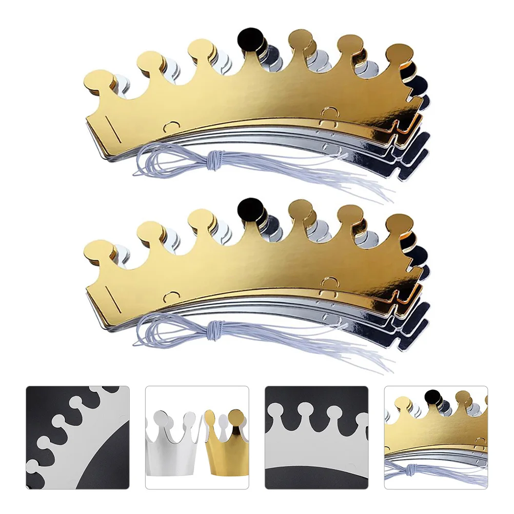 

20Pcs Birthday Party Hat Crown Paper Cap for Adults Special Occasion Headwear Festive Decoration Accessory