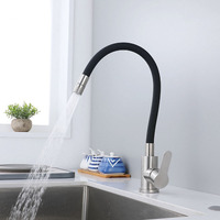 304 Stainless Steel Kitchen Sink Faucet 360 Degree Swivel Hot Cold Sink Water Mixer Tap Deck Mounted Kitchen Tap Brushed Nickel