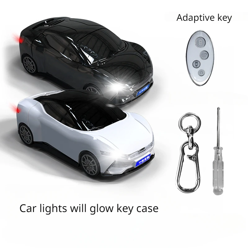 For BYD sports car ATTO 3 key bag car model case remote control protective cover key chain accessories Surprise car decorations