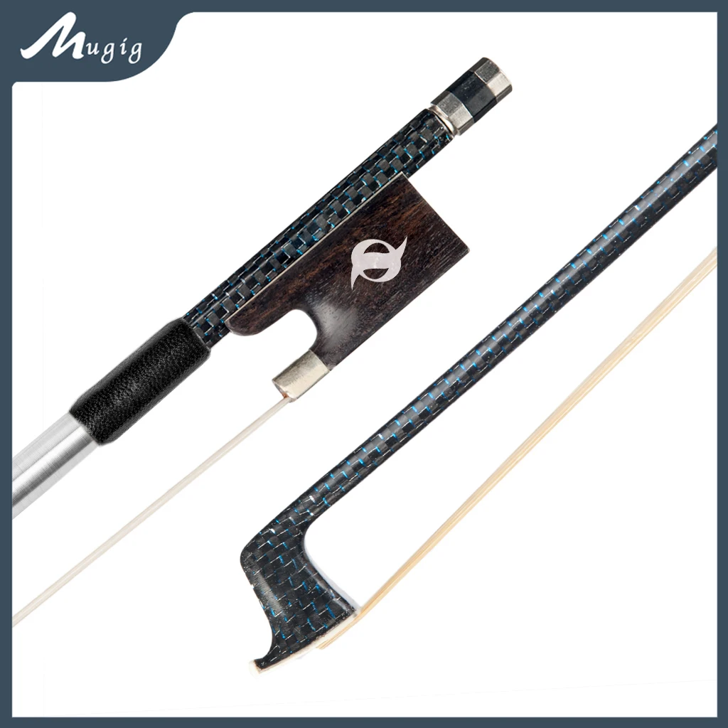 

Braided Carbon Fiber Fully Nickel Silver Lined Round Arco Stick With Ebony Frog 4/4 Size Fiddle Carbon Fibre Bow Real Horsehair