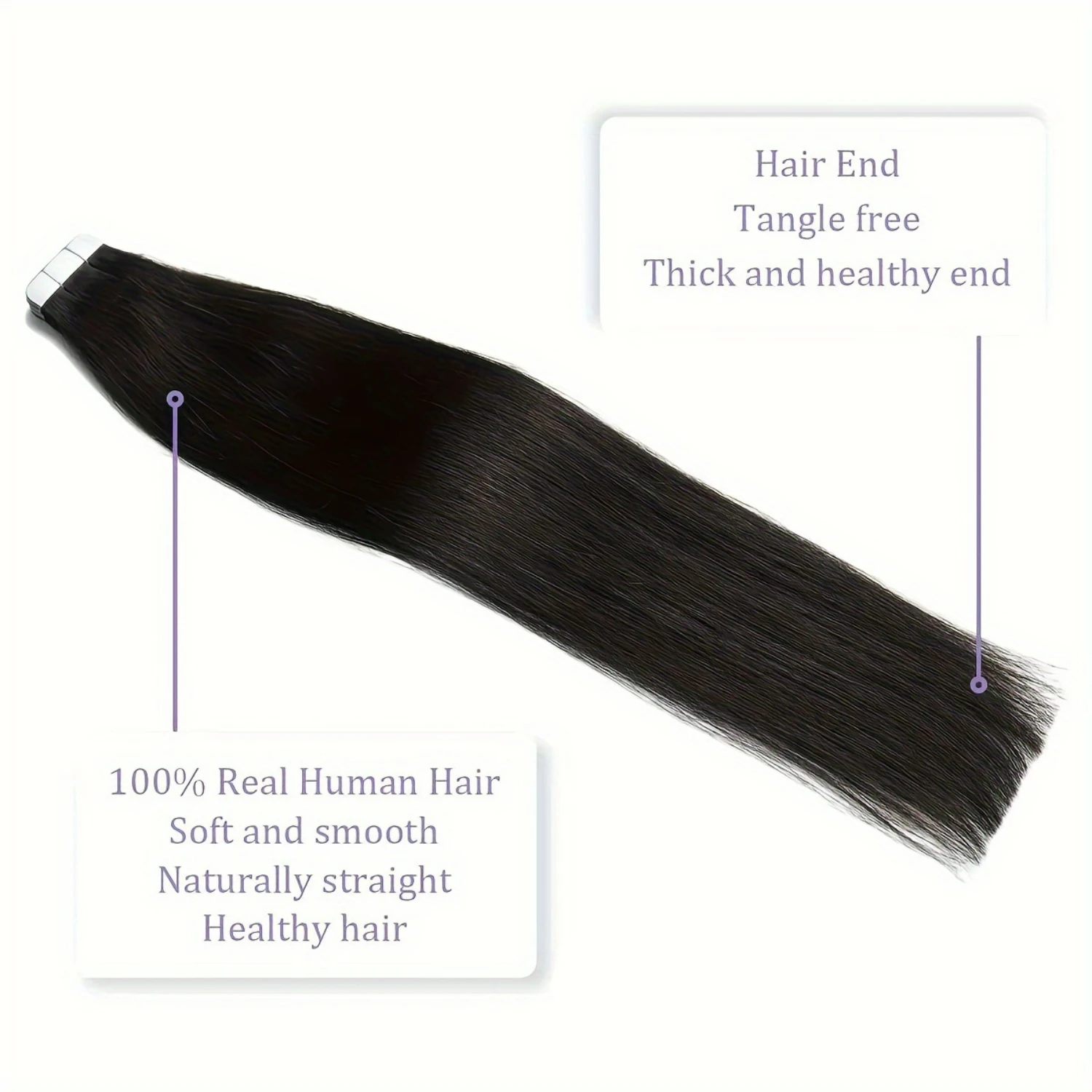 

Beautiful Seamless Black Tape in Hair Extensions | Luxurious Authentic Human Hair Extensions for Natural Black Hair | Stunning G