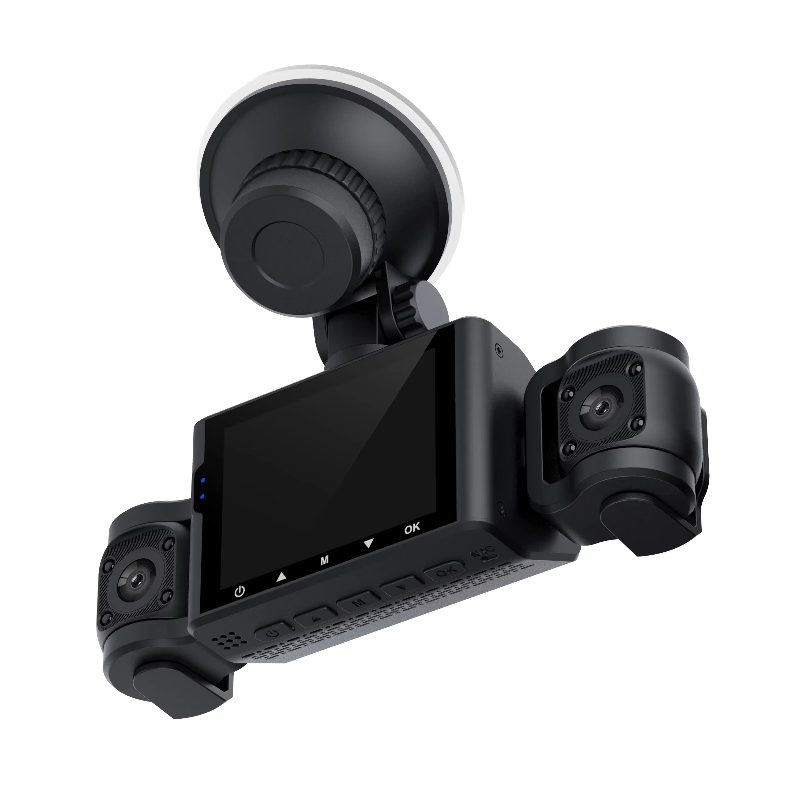 New 2.4 Inch IPS Screen 4 Lens Dashcam 360 HD 1080P Night Vision Car DVR with Rotary Lens