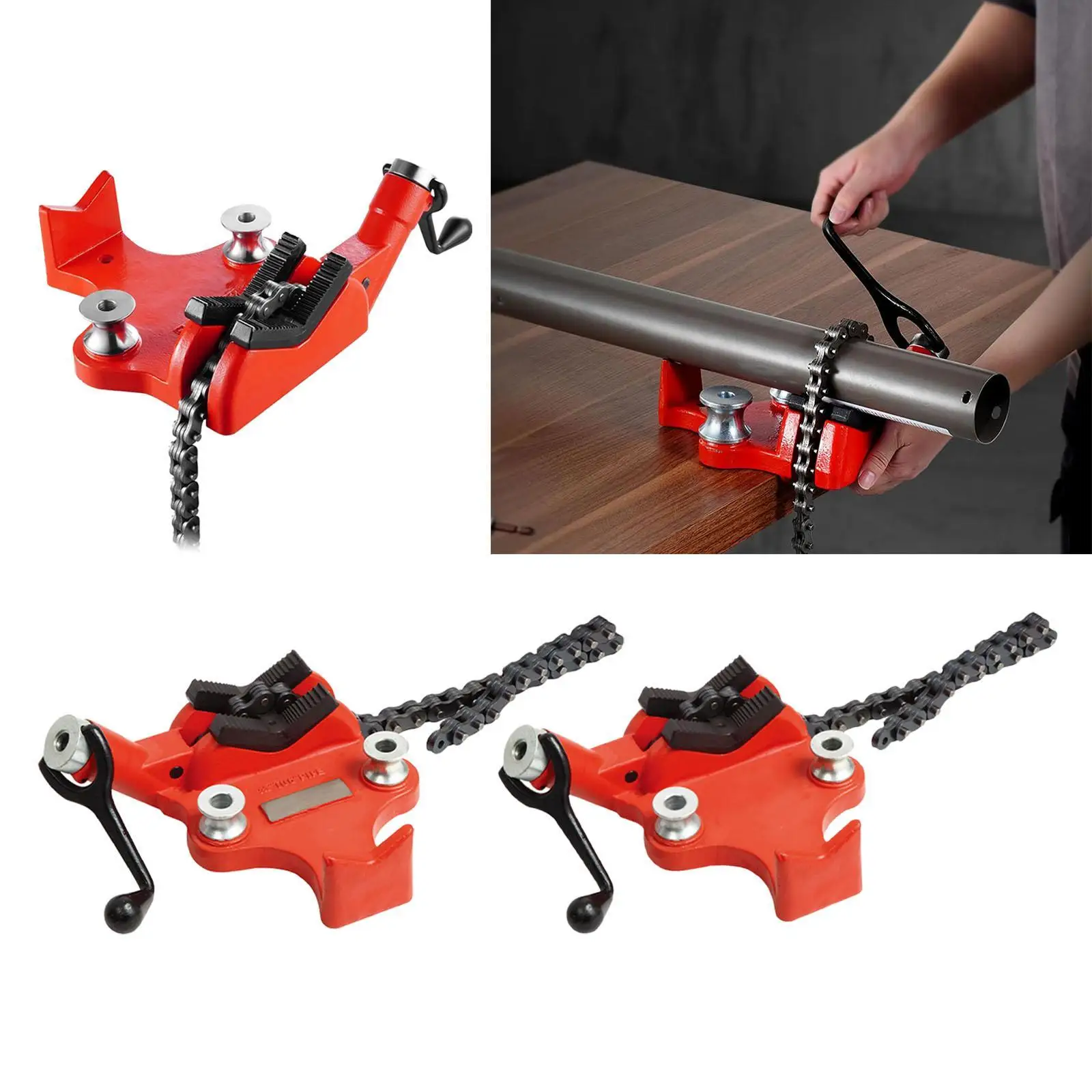 

Professional Work Bench Chain Vise with Ergonomic Handle for Flexible Pipe Support in Metalworking