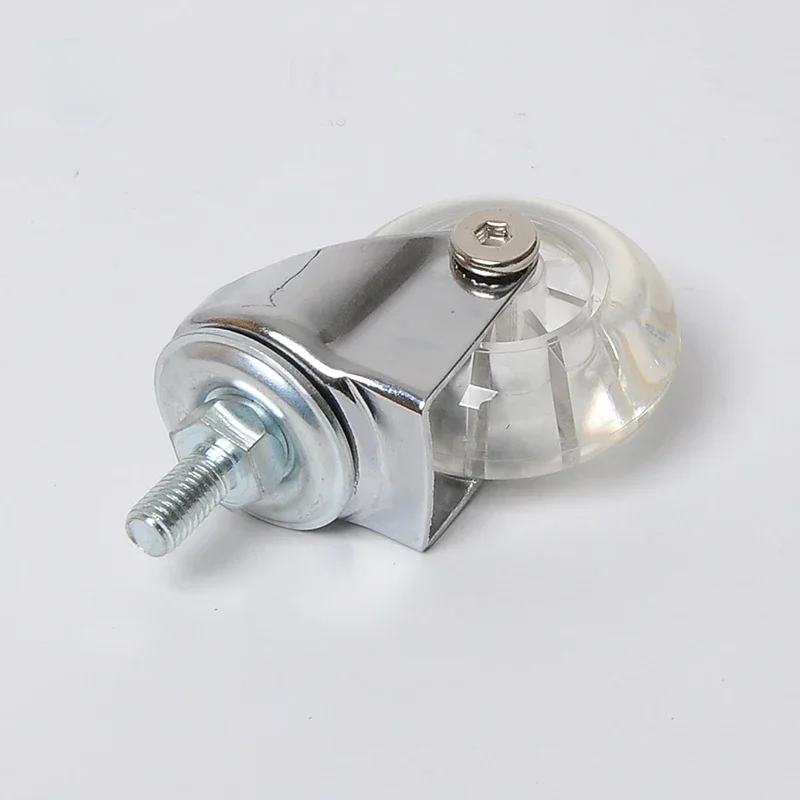 4Pcs 2 Inch M8x15mm Screw Threaded Stem Casters Office Chair Caster Wheel Clear Swivel Casters with Brake for Sofa Chair Cabinet