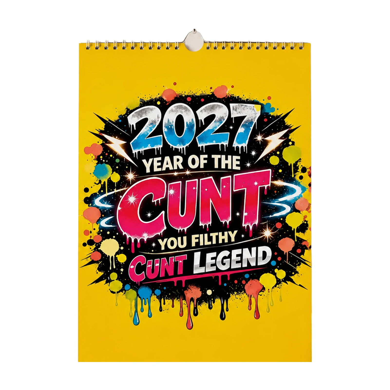 Wall Planner 2027 Hanging Calendar for Office Study Room Funny Humor Cardstock Desk Decor Laminated Monthly Organizer Gift