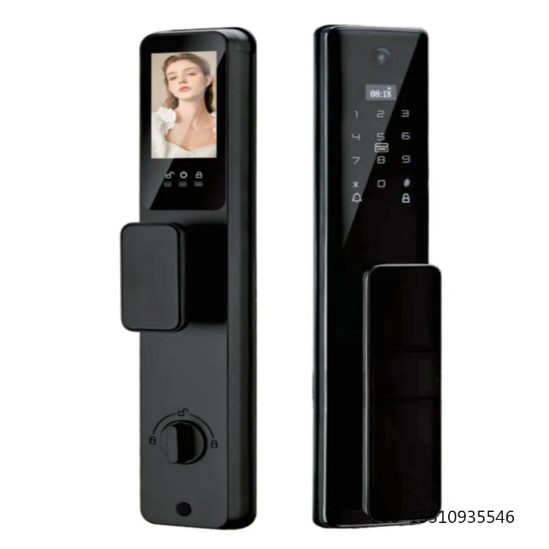 Newly Launched Modern 3D Facial Recognition Digital Door Lock Intercom Video WiFi Smart Door Memory Card Storage Stainless Steel