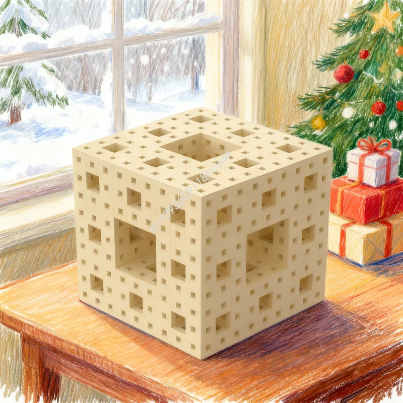 

21792 деталей MOC, уровень 3, модель губки Менгера, конструктор, игрушка, архитектурный набор, рождественский подарок, развивающая игрушка для творчества, кирпичики для сборки