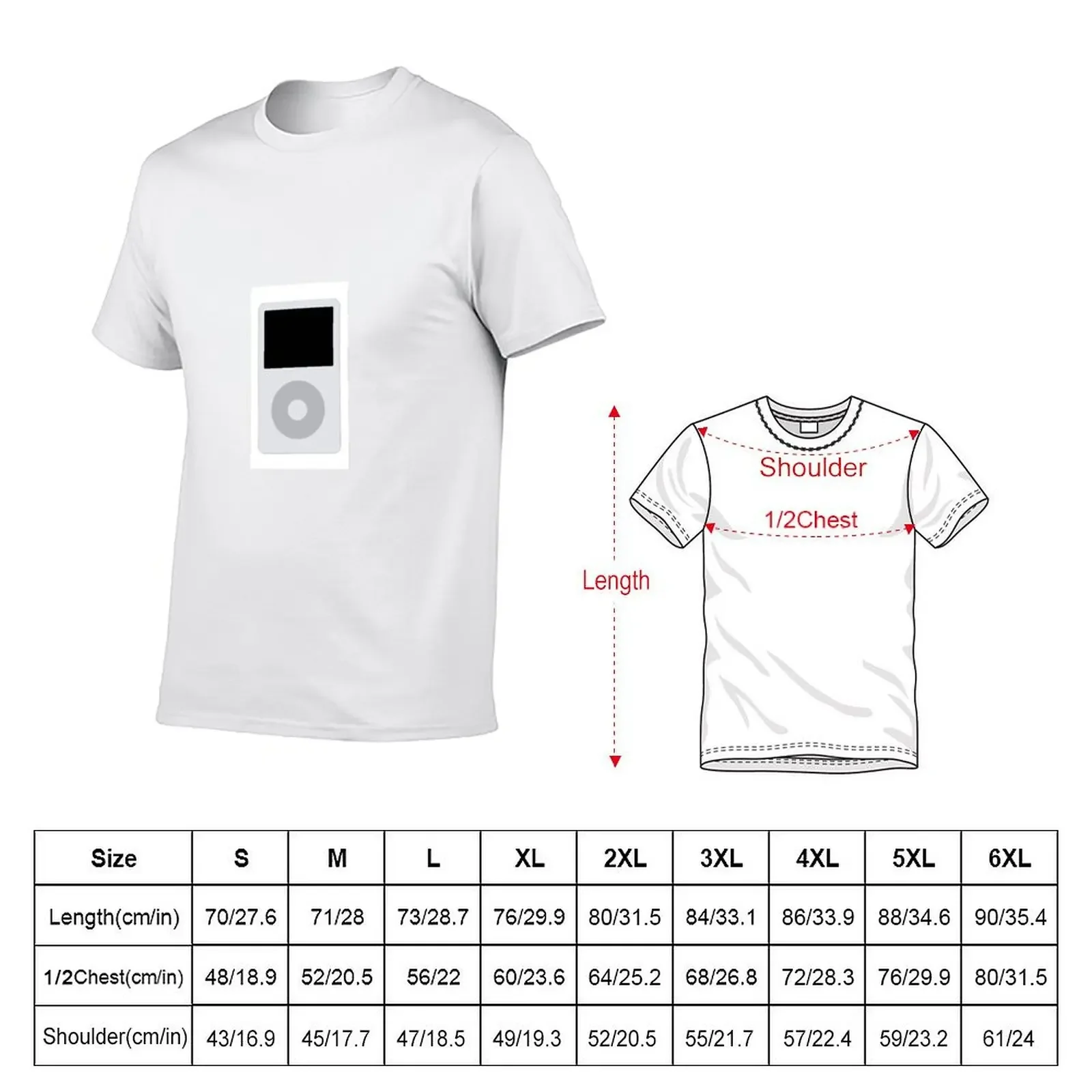 iPod Classic 5th generation icon style music mp3 player. T-Shirt anime stuff sweat graphics baggy shirts mens clothes