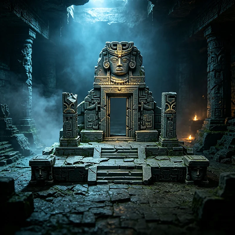 Mayan Temple Ruins Model Statue Ornament, Paintable and 3D Printable White Base, Suitable for D&D Board Games, Etc.